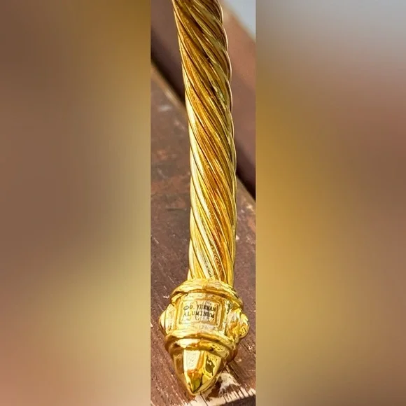 Authentic David Yurman Gold-Tone Cable Bracelet/Open Cuff - Picture 15 of 15